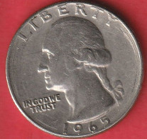 N° 95 - USA QUARTER DOLLAR 1965 WASHINGTON- EAGLE - Autres & Non Classés