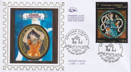 FRANCE 2015_Enveloppe 1er Jour_Fdc_soie_Tableau_Léonard Limosin (4929). Oblit.PJ 87 Limoges 27/02/15. - 2010-2019