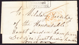 1846 Faltbrief Aus Swinford An East India Company In London. Mit Kastenstempel RECEIVED MILY DEPARTMENT. Bedarfsspuren - Prephilately