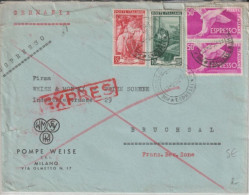 ITALIE - 1952 - ENVELOPPE EXPRES ! De MILANO  => BRUCHSAL (GERMANY) - Eilpost/Rohrpost