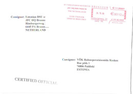 Holland:Netherlands:Estonia:NATO Special Cancellation And Cover, JFC HQ Brunssum, Certified, 2006 - Máquinas Franqueo (EMA)