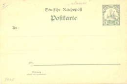 Germany:Marshall Islands:Postal Stationery, 5 Pfennig, Green Ship, 1900 - Islas Marshall