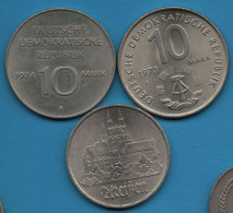 DDR RDA LOT MONNAIES 3 COINS: 5 + 10 MARK  1972 - 73 - 74 - Vrac - Monnaies