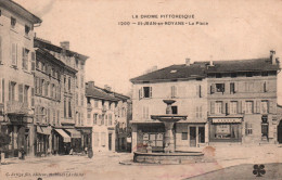 St Saint Jean-en-Royans (Drôme) La Place, La Fontaine - Edition Artige - Carte N° 1200 De 1906 - Other & Unclassified