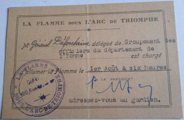 1920 1930 Général  Défontaine Allumage De La Flamme Sous L'arc De Triomphe Autographe Poilus W1 14-18 Photo - 1914-18