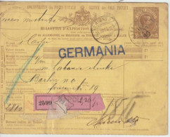 ITALIE - 1892 - CP ENTIER COLIS-POSTAL De NAPOLI => BERLIN (GERMANY) Via CHIASSO (SUISSE) ! - Paquetes Postales