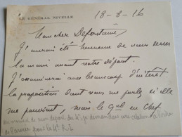 1916 Verdun Général Nivelle Autographe Réponse,au Général Défontaine Citation Collective 4eme RI Poilus W1 14-18 Photo - 1914-18