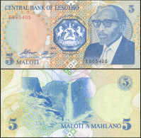 LESOTHO 5 MALOTI - 1989 - Unc - P.10a Paper Banknote - Lesotho