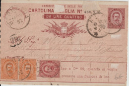 ITALIE - 1892 - CP ENTIER "VAGLIA" De BERNALDA  => NAPOLI - Stamped Stationery
