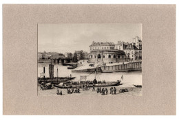 Nantes. Vue Du Marché Aux Poissons Depuis L'ambarcadère. La Poissonnerie. Reproduction D'une Gravure Ancienne. Photo NB - Europe