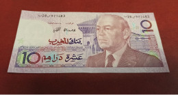 BILLET MAROC De 1991 - 10 DIRHAMS ROI HASSAN II - Signature 10 Hassan Lukash - N° Série 28971483 - Mandoline Musique - Morocco