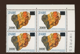 1991 Nov. COB Ex 1420-1433  Mineral   **.   Uranium. Bloc De 4 - Ungebraucht