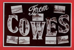 ISLE OF WIGHT     GREETINGS FROM COWES LARGE LETTER  RP  Pu 1907 - Souvenir De...