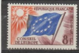 FRANCE - Conseil De L'Europe -Drapeau Du Conseil - Afgestempeld