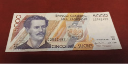 BILLET EQUATEUR 5000 SUCRES De 1995 - Juan Montalvo - PICK 128b - ECUADOR - Ecuador