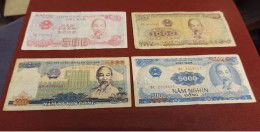 LOT 4 BILLETS Du VIET NAM 1980's - PICK 101a, 104, 106 Et 108 - Viêt-Nam