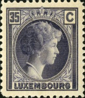 LUXEMBOURG -  Grande-Duchesse Charlotte Tournée Vers La Droite (35c Violet) - 1926-39 Charlotte Di Profilo Destro