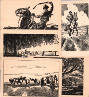 Ethnic Gaucho & Horse World Cattle Set Of 6 Postcards Uruguay Ca1930 - Uruguay