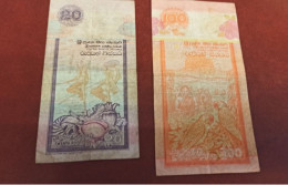 LOT 2 BILLETS Du SRI LANKA De 1995 - 20 Rupees Et 100 Rupees - PICK 109 : Masque Et PICK 111 : Perroquet - Sri Lanka
