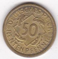 République De Weimar 50 Rentenpfennig 1924 A Berlin, Bronze-aluminium, KM# 34 - 50 Rentenpfennig & 50 Reichspfennig