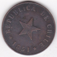 Chile. 1 Centavo 1851 . En Cuivre. KM# 119 - Cile