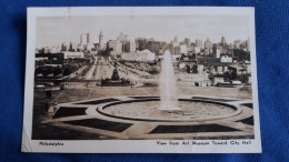 CPSM PHILADELPHIA USA PENNSYLVANIA VIEW FROM ART MUSEUM TOWARD CITY HALL 1950 - Philadelphia