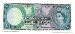 FIDJI Pound Système. ELISABETH II  5 Shilling 1961  Circulé TB+ - Fiji