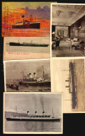 Germany Steamer Transport Sea Ship Boat Lot Of 9 Postcards HSDG Polonio Olivia - Collezioni E Lotti