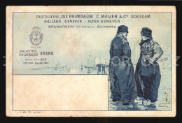 NETHERLAND Dutch Gin Genever Palmbaum Advertising Original Ca 1900 Postcard - Sammlungen & Sammellose