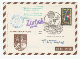 METEOROLOGY - 1968 STORM CANCELS BALLOON FLIGHT  Event COVER Austria Weather Hot Air Ballooning - Climate & Meteorology