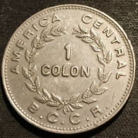 COSTA RICA - 1 COLON 1975 - KM 186.3 - Grands Bateaux , 7 étoiles Dans Les Armoiries , 9.74g - Costa Rica