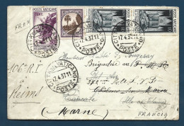 Vatican-1937-Enveloppe Pour Cancale , Redirigée Vers Reims France - Covers & Documents