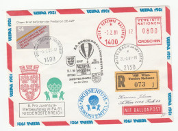 BALLOONING - Special UN FLIGHT COVER Registered 1981 WIPA United Nations Hot Air Balloon - Cartas & Documentos