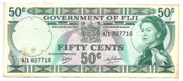 FIDJI ,GOUV. De FIJI. ELISABETH II  Au Brassard  50 Cents (1968 )   # 58  TB+ - Fidschi