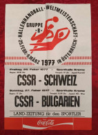 Handball World Championship Austria 1977 Poster Czechoslovakia Switzerland Bulgaria - Balonmano
