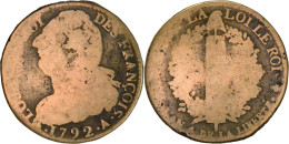 France - 2 Sols Au Faisceau - Type FRANCOIS - 1792 - Paris (A) - 13-172 - 1791-1792 Constitution