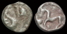 Celtic Gaul The Senones AE Potin Unit Stylized Horse Prancing Left - Gauloises