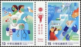 Taiwan 2020 COVID-19 Prevention Stamps Mask Doctor Nurse Ambulance MRT Train - Ongebruikt