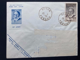 LETTRE FDC BEY AHMED TP BEY AHMED 20F OBL.25 6 1951 SEBHA FEZZAN - Briefe U. Dokumente