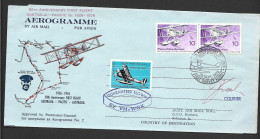 Australia 1976 RAAF 1926 First Pacific Flight Re-enactment Aerogramme Used Port Moresby PNG To Honiara BSI - Aerograms