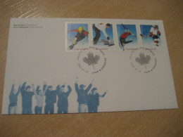 CALGARY 2002 Yvert 1919/2 Olympic Games Olympics Curling Speed Skating Ice Hockey Freestyle Aerials FDC Cover CANADA - Winter 2002: Salt Lake City