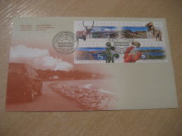 OTTAWA 1998 Yvert 1585/8 Scenic Highways Route 20 Dinosaur Prehistoric Prehistory Highway Moto Auto FDC Cover CANADA - 1991-2000