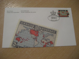HAMILTON 1998 Yvert 1568 Mulock Stamp On Stamp Map Geography FDC Cancel Cover CANADA - 1991-2000