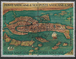 VATICAN 1972 YT 537 , 538 , 539 , 540 Oblitérés 1er Jour - Plan De Venise , X 4 Timbres Se Tenant - Usados