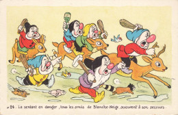 CONTES - Les Sept Nains Partant Au Secours De Blanche Neige -  Carte Postale Ancienne - Märchen, Sagen & Legenden