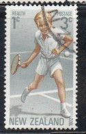 NEW ZEALAND NUOVA ZELANDA 1972 HEALTH MAN AND BOY PLAYING TENNIS 3c + 1c USED USATO OBLITERE' - Used Stamps