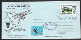 Solomon Islands 1976 Aerogramme Used Honiara To Vila New Hebrides , Carried On 1926 First Pacific Flight Re-enactment - Iles Salomon (...-1978)