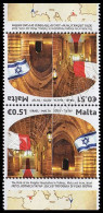 Malta 2014: Emissione Congiunta Con Israele In Coppia Tête-bêche / Joint Issue With Israel, Tête-bêche Stamp Pair ** - Emissions Communes