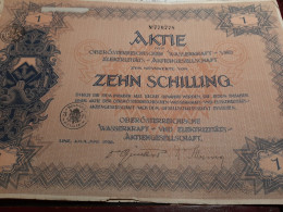 Aktie Der Oberösterreichischen Wasserkraft - Vnd Elecktrizitäts - Aktiengesellschaft - Autriche  Linz 1926. - Elektriciteit En Gas