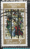 NEW ZEALAND NUOVA ZELANDA 1973 THREE KINGS GLASS WINDOW CHRISTMAS NATALE NOEL WEIHNACHTEN NAVIDAD 5c USED USATO OBLITERE - Used Stamps